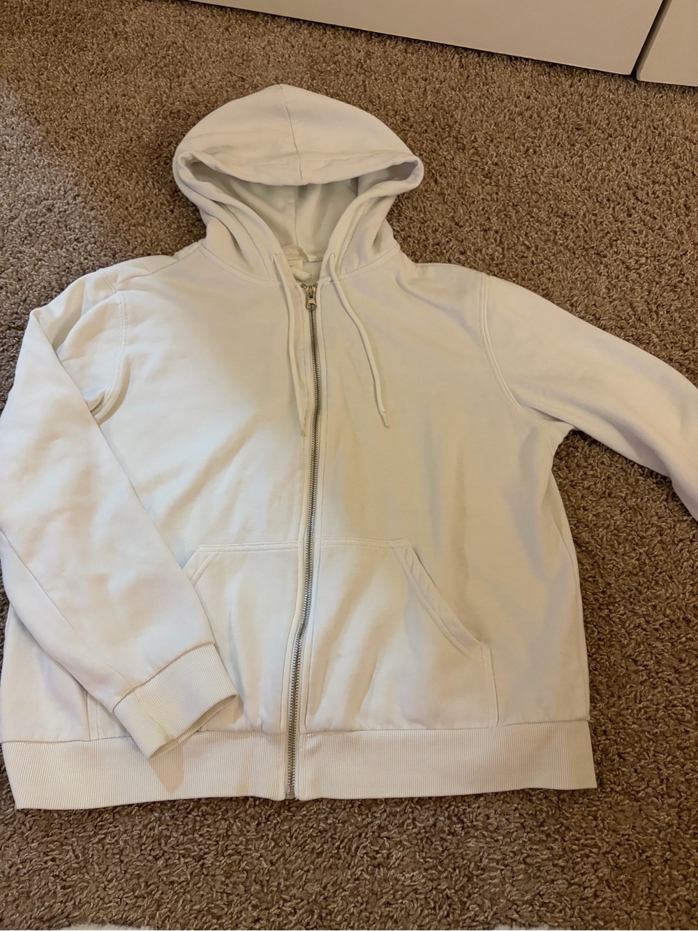 H&M White Full-Zip Hoodie
